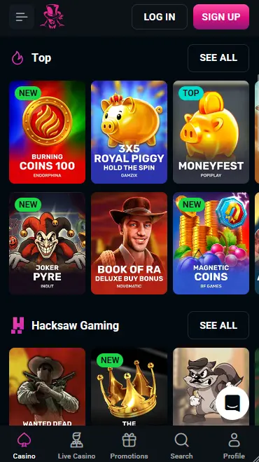 Spinsup Casino PWA home screen shortcut on a mobile device
